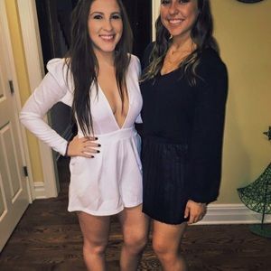 Long sleeve white romper